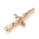 201ステンレス鋼ペンダント  イースターのために  十字架クロス  ゴールドカラー  24x13.5x3.5mm  穴：7.5x3mm STAS-N096-17G-3