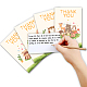 超ありがとうテーマカードと紙の封筒  誕生日の感謝祭のために  単語模様の長方形  アニマル柄  10x15cm  9個/セット DIY-SD0001-01D-3