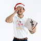 ガラスホットフィックスラインストーン  アップリケの鉄  マスクと衣装のアクセサリー  洋服用  バッグ  パンツ  クリスマステーマ  雪だるま  297x210mm DIY-WH0303-163-3