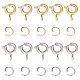 SUNNYCLUE 1 Box 40Pcs 2 Colors 304 Stainless Steel Spring Ring Clasps Spring Clasp Brecelet Neckalce Connectors Open Jump Rings Connector Clasps for Jewelry Making Women Adults DIY Crafts Supplies STAS-SC0004-42-1
