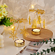 FINGERINSPIRE 2 Sets Rotating Candle Holders Snowflake Snowman Pendant Candle Holders Gold Metal Spinning Candle Holders Carousel Candle for Festival Christmas Valentine's Day Family Friend Gifts DJEW-FG0001-32-5