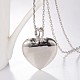 Alloy Rhinestone Heart Peandnt Necklaces X-NJEW-I087-01-2