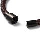 Bracelet cordon rond tressé cuir BJEW-F460-02EB-3