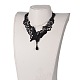 Gothic Style Vintage Butterfly Lace Bib Necklaces NJEW-E056-01A-4