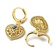 Real 18K Gold Plated Brass Dangle Leverback Earrings EJEW-A033-15G-02-2