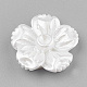 パール調樹脂カボション  ラインストーンのセッティング  花  ホワイト  2ミリメートルラインストーンのために合う。16x17x5ミリメートル CRES-S304-49H-1