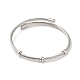 304 Stainless Steel Twisted Bangle Makings BJEW-L682-031P-1