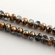 Brins de perles de verre rondelles à facettes transparentes EGLA-S097-6mm-07-2