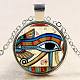 Collane con pendente rotondo in vetro a forma di occhio egiziano di ra / re NJEW-N0051-046M-02-1