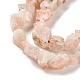 Brins de perles de quartz synthétiques brutes et brutes à la fraise G-B065-C23-4