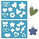 GORGECRAFT 2 Styles Heart Earrings Making Template Star Jewelry Shape Template Bow Flower Lip Print Patterns Reusable Acrylic Cutting Stencil for Leather Bracelets Jewelry DIY Painting Crafts 13x9cm DIY-WH0359-028-1