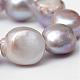 Oval Natural Cultured Freshwater Pearl Beads Strands PEAR-R015-24-3