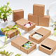Benecreat 20 paquet boîte à tiroirs en papier kraft boîtes d'emballage cadeau festival bijoux de savon bonbons désherbage fête faveurs boîtes d'emballage cadeau - marron (3.26x3.26x1.3) CON-BC0004-32A-A-5