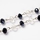 Catene di perle di vetro rondelle per creazione di bracciali collane AJEW-JB00117-06-1
