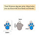 Серебра антиквариата сплава эмали собака лапу печати подвески ENAM-PH0001-17-2