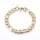 Ion Plating(IP) 304 Stainless Steel Figaro Chain Bracelets BJEW-P236-20G-1