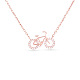 TINYSAND 925 Sterling Silver Cubic Zirconia Bicycle Pendant Necklaces TS-N008-RG-18-1