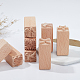 Olycraft 8 шт. деревянные керамические инструменты штампы квадратные деревянные штампы штампы из натурального дерева со смешанными узорами для глины рождественский подарок на день рождения AJEW-FG0001-01-7