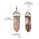 2Pcs Natural Rhodonite Double Terminated Pointed Pendants G-YW0002-05C-5