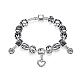 Heart Tin Alloy European Charm Bracelets BJEW-BB02083-1