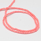 Teñido de color rosa coral naturales hebras de perlas redondas X-CORA-Q025-3mm-03-2