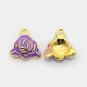 Ton or pendentifs émail d'alliage de fleurs ENAM-J451-01G-1