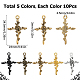 Sunnyclue 50 pz 5 colori ciondoli in lega in stile tibetano FIND-SC0005-59-2