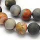 Frosted Round Natural Polychrome Agate Beads Strands G-N0166-67-12mm-2