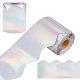 Nastro olografico arcobaleno impermeabile per animali domestici con bordo ondulato DIY-WH0308-438B-1