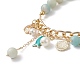 Bracelet extensible perlé fleur naturelle amazonite & coquillage BJEW-TA00196-5