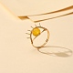 女性のための天然マレーシアリングセット  真鍮のパーツでナザールボンジュウの指輪  usサイズ4 3/4(15.4mm) RJEW-TA00007-01-2