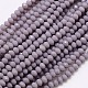 Opaque Solid Color Crystal Glass Rondelle Beads Strands EGLA-F050A-01-2