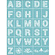 粘着性のシルクスクリーン印刷ステンシル  木に塗るため  DIYデコレーションTシャツ生地  26つのアルファベットと花  空色  28x22cm DIY-WH0173-042-1