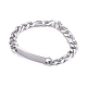 304 bracelets chaîne figaro id acier inoxydable BJEW-G631-03P-1