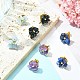 Natural Mixed Gemstone Chips Beaded Flower Stud Earrings EJEW-JE05282-4