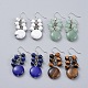 Natural Gemstone Dangle Earrings EJEW-JE03586-1