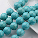 Dyed Natural Fossil Beads Strands G-E328-10mm-21-1