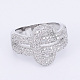 Brass Micro Pave Cubic Zirconia Finger Rings RJEW-E145-30P-2