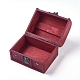 木のアクセサリー箱  フロントクラスプ付き  芸術趣味や家庭用ストレージ用  長方形  暗赤色  15.8x11.9x10.9cm AJEW-WH0105-96-2
