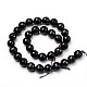 Faceted Natural Obsidian Round Bead Strands G-L377-32-12mm-2