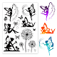 GLOBLELAND Butterfly Fairy Clear Stamps Fairy Tale Elf Mushroom Dandelion Silicone Clear Stamp Seals for Cards Making DIY Scrapbooking Photo Journal Album Decoration DIY-WH0167-56-854-1