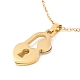 Ion Plating(IP) 304 Stainless Steel Heart Padlock with Evil Eye Pendant Necklace with Enamel for Women NJEW-P262-24G-3