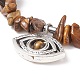 Braccialetto elasticizzato con perline di pietre preziose con occhio di cavallo in lega per le donne BJEW-JB08602-5