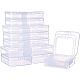 BENECREAT 27 PACK Mixed size Rectangle Mini Clear Plastic Bead Storage Containers Box Case with lid for Items CON-BC0003-01-1