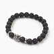 Natural Lava Rock Beads Stretch Bracelets BJEW-JB03850-07-1