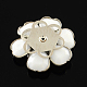 Acrylic Flower Cabochons with Rhinestone and Platinum Tone Brass Bottom FIND-R027-13-2