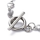 304 Stainless Steel Heart Link Chain Bracelets BJEW-JB05615-3