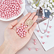 Ph pandahall 200 piezas 8 mm perlas de vidrio rosa perlas de brillo satinado perla artesanal teñidas ecológicas redondas espaciadoras sueltas para san valentín boda pendiente pulsera collar fabricación de joyas HY-PH0001-20-6