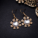 Fashion Women Jewelry Zinc Alloy Glass Rhinestone Flower Bib Statement Necklaces & Earrings Jewelry Sets NJEW-BB15098-9