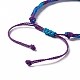 3 個 3 スタイルのプラスチック編組ビーズブレスレットセット  女性用ワックスポリエステルコード調節可能なブレスレット  ブルー  内径：1/2~4-1/8インチ（1.3~10.3cm）  1個/スタイル BJEW-B065-10B-6